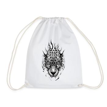 Jaguar Head Tattoo - Drawstring Bag - white - Front
