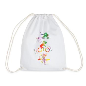 Watercolor Women's Triathlon - Drawstring Bag - white - Front