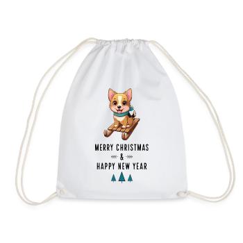 Chien à Noël - Sac de sport léger - blanc - Devant