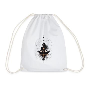 Meditation in the Cosmos: Inner Peace - Drawstring Bag - white - Front