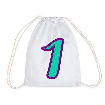 1. 1 year. 1st ANNIVERSARY. 1 YEAR ANNIVERSARY - Drawstring Bag - white - Front