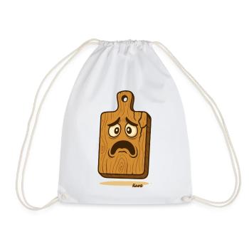 Schneidbrett_mit_Gesicht for the kitchen - Drawstring Bag - white - Front