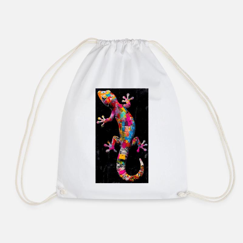 Gecko - Drawstring Bag - white