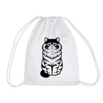 Persian cat - Drawstring Bag - white - Front