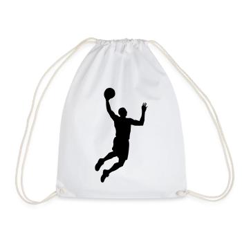 Basketball Silhouette - Drawstring Bag - white - Front