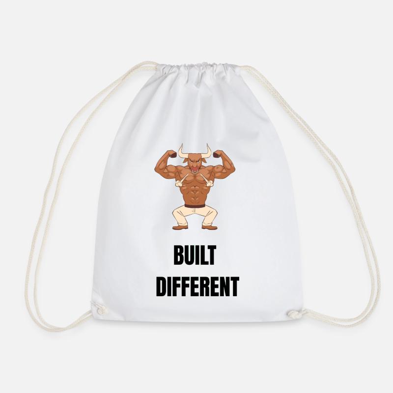 Built different - Drawstring Bag - white