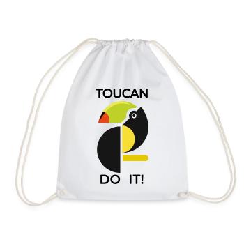 Abstrakter Tukan TOUCAN DO IT - Turnbeutel - Weiß - Vorne