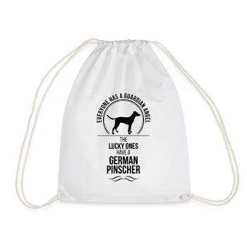 ENGLISH PINSCHER Guardian Angel Dogs Dog Wilsigns - Drawstring Bag - white - Front