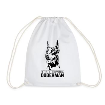 La vie de doberman est meilleure Chiens Wilsigns - Sac de sport léger - blanc - Devant