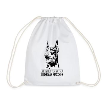 Doberman Pinscher la vie est meilleure Chiens Wilsigns - Sac de sport léger - blanc - Devant
