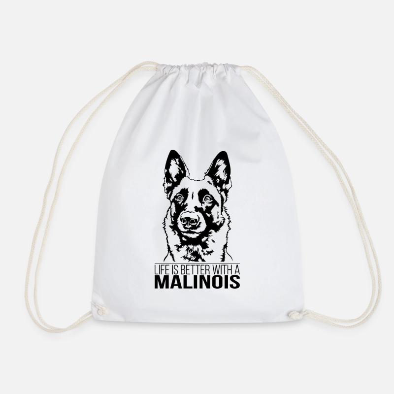 Malinois life is better Hunde Hund Wilsigns - Turnbeutel - Weiß