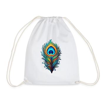 Plume de paon mystique - Sac de sport léger - blanc - Devant