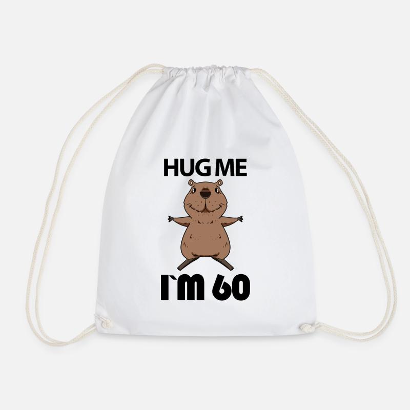 60 Birthday - 60 Years - Hug - Drawstring Bag - white
