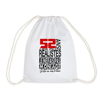 52 ans / t shirt 52 ans / anniversaire 52 ans - Sac de sport léger - blanc - Devant