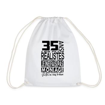 35 ans / anniversaire 35 ans / t-shirt 35 ans - Sac de sport léger - blanc - Devant
