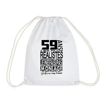 59 ans / anniversaire 59 ans / t-shirt 59 ans - Sac de sport léger - blanc - Devant