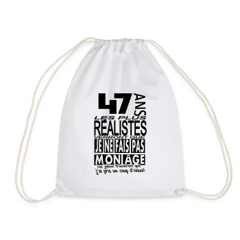 47 ans / anniversaire 47 ans / t-shirt 47 ans - Sac de sport léger - blanc - Devant