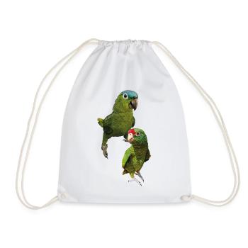 Amazon parrots - Drawstring Bag - white - Front
