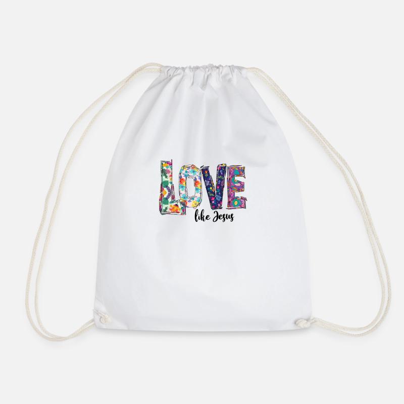Love Like Jesus - Drawstring Bag - white