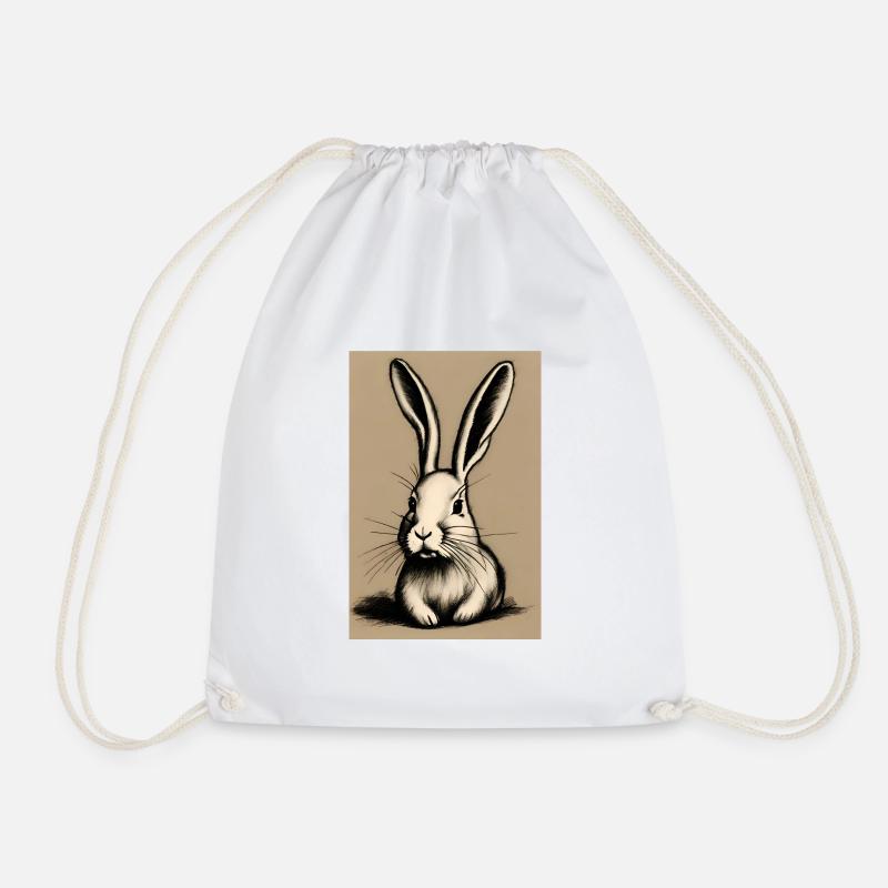 Drawing Easter - Drawstring Bag - white