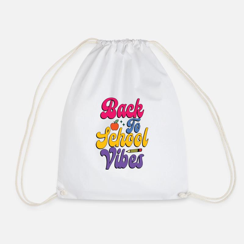 Back To School Vibes - Drawstring Bag - white