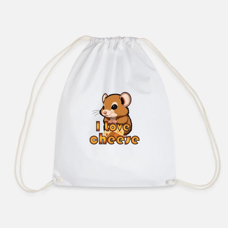 I love cheese - Drawstring Bag - white