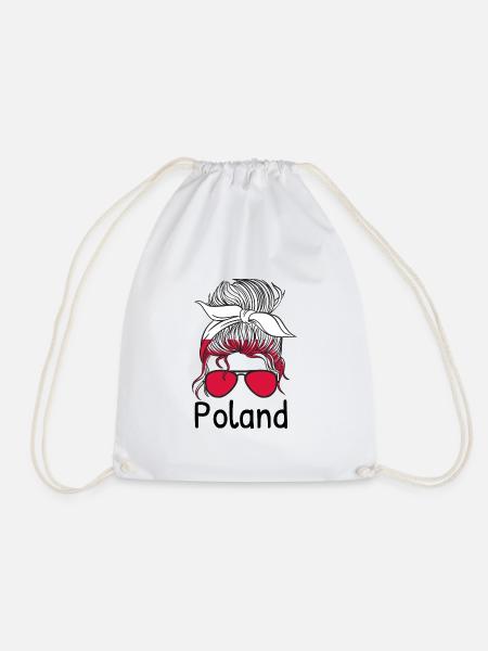 Pologne Drapeau utilisé Look Polska Drapeau polonais - Sac de sport léger - blanc