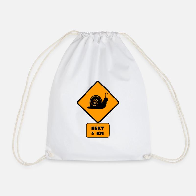 Snail - Drawstring Bag - white