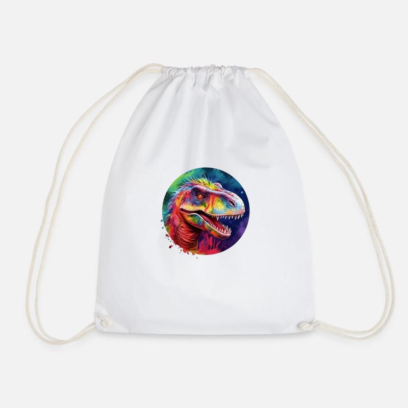 Colorful dinosaur - Drawstring Bag - white