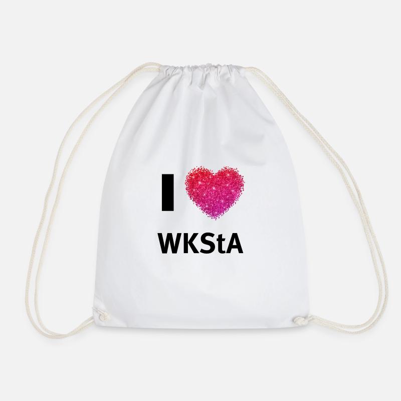 I LOVE WKStA - Turnbeutel - Weiß