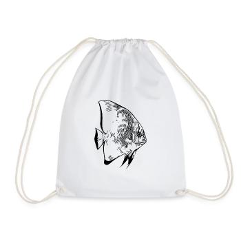 Elegant vintage batfish - Drawstring Bag - white - Front