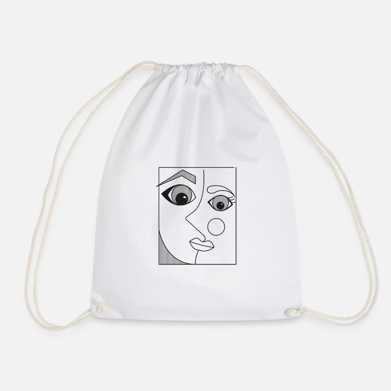 FACE - Drawstring Bag - white