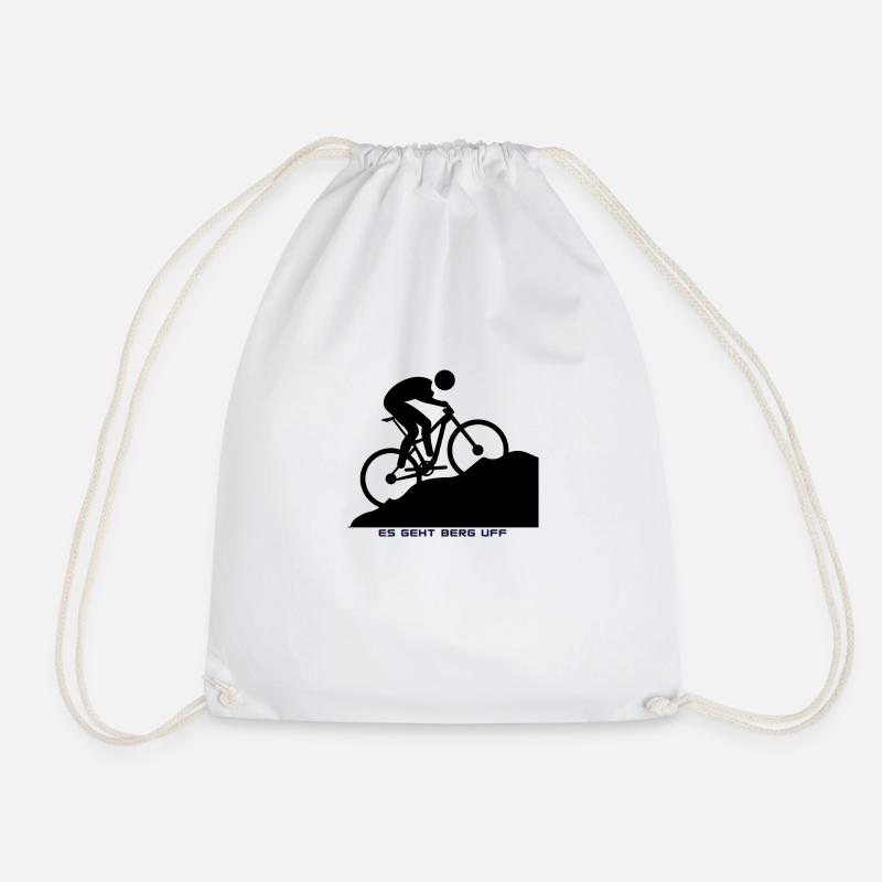 IT'S GOING UPHILL - Drawstring Bag - white
