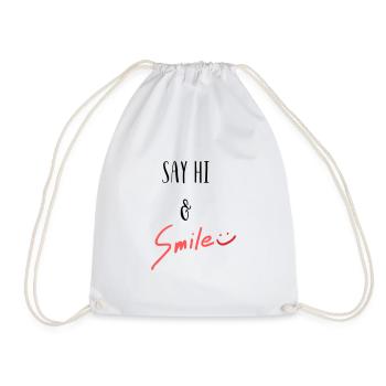 Dites bonjour et souriez! - Sac de sport léger - blanc - Devant