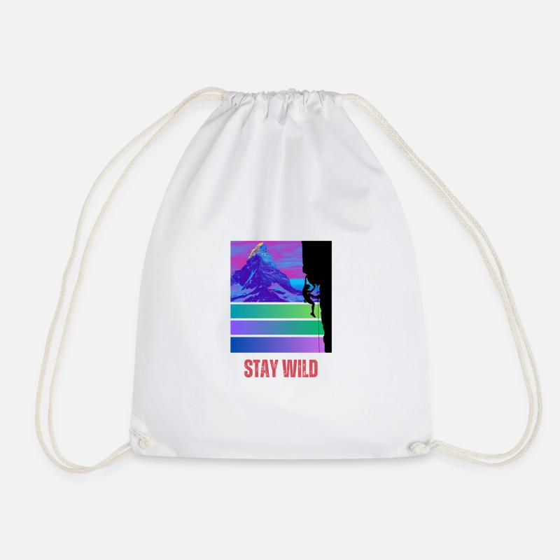 Stay Wild - Drawstring Bag - white