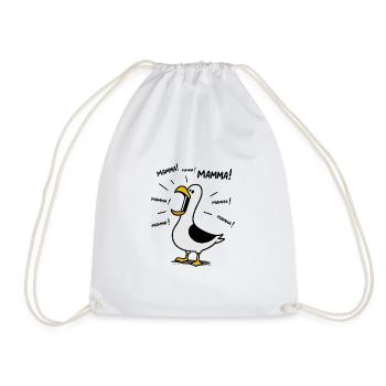 Humour Maman - Design Goéland "Maman ! Maman !" - Sac de sport léger - blanc - Devant