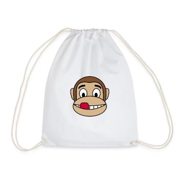 Cool Monkey Tongue - Drawstring Bag - white - Front