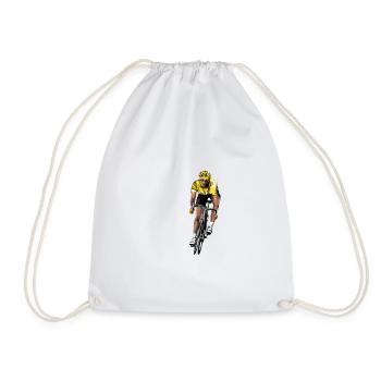 racing bicycle - Drawstring Bag - white - Front