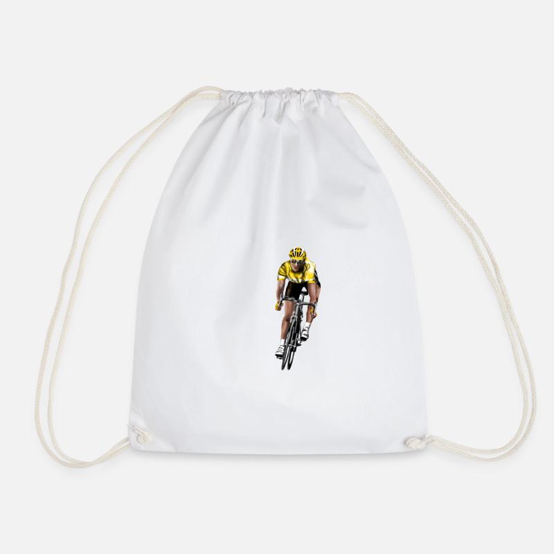 racing bicycle - Drawstring Bag - white