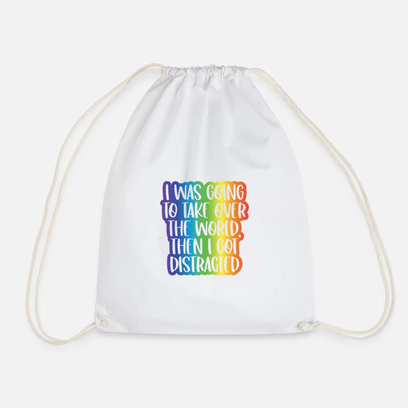 ADHD - Drawstring Bag - white