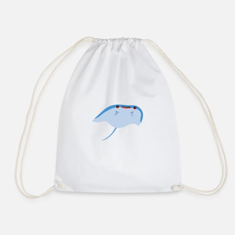 Stingray - Drawstring Bag - white