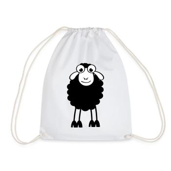 Sheep, white or black sheep. Dreaming or sleeping - Drawstring Bag - white - Front