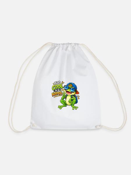 Too Cool To Be Normal lustiges Froschkinder-T-Shirt - Turnbeutel - Weiß