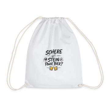 Bier? Oder Schere, Stein, Papier? - Turnbeutel - Weiß - Vorne