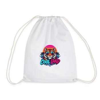 Tiger Retro Sonnenbrillen Dad - Turnbeutel - Weiß - Vorne