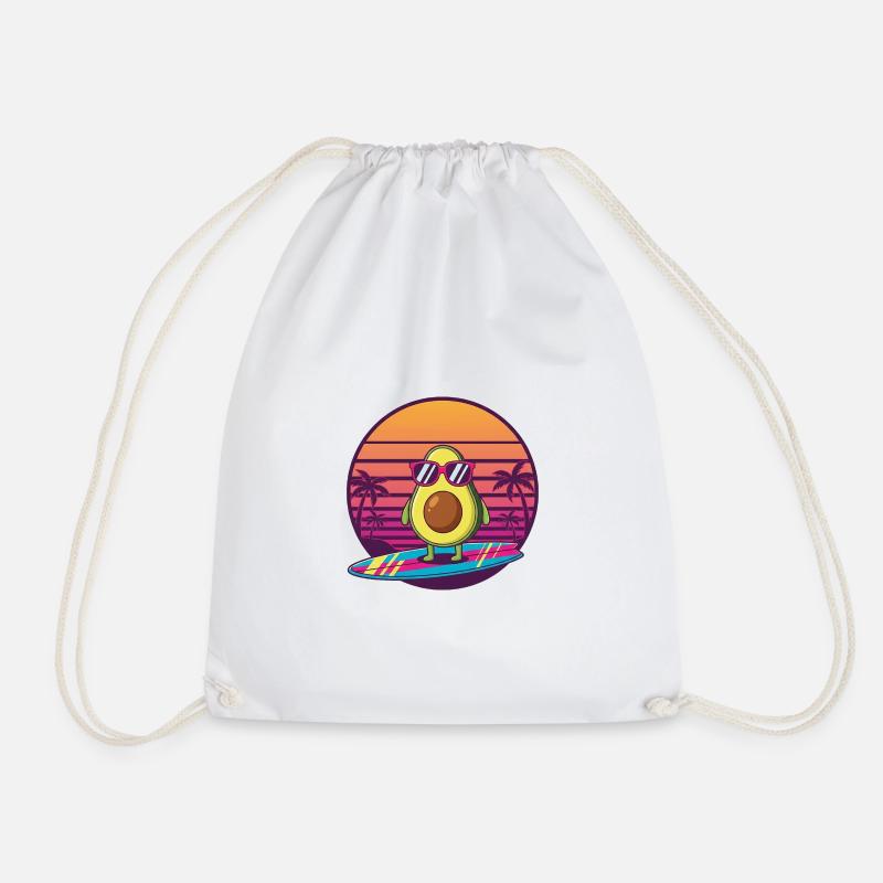 Avocado 80s Sunset - Drawstring Bag - white