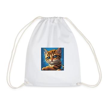cute cat eyes - Drawstring Bag - white - Front
