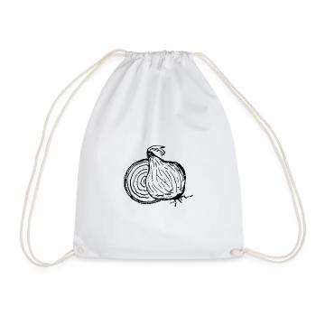 Onion Power – Onion with Character - Drawstring Bag - white - Front