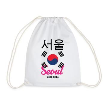 Kpop K-Pop Korea Korean Seoul Hallyu K-drama - Drawstring Bag - white - Front