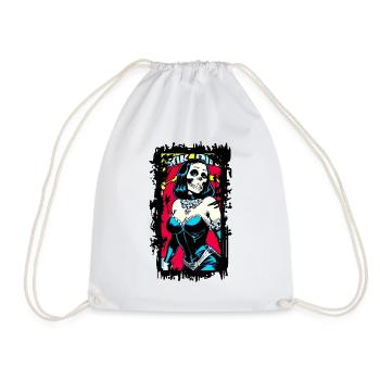 Fille au crâne comique - Sac de sport léger - blanc - Devant